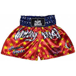 Fight Brasil Kids Calçao de Muay Thai Meninos Vermelho M na Amazon