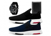 Kit 2 Tênis Caminhada Masculino Calce Fácil+Relógio+Carteira – DAN SHOES na Magazine Luiza