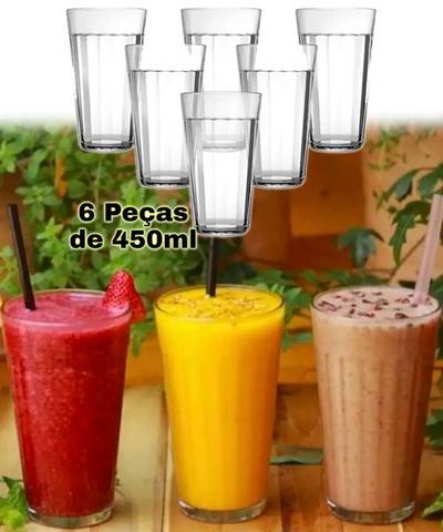 Jogo de Copos de Vidro 450ml – 6 Peças Americano Long Drink na Magazine Luiza