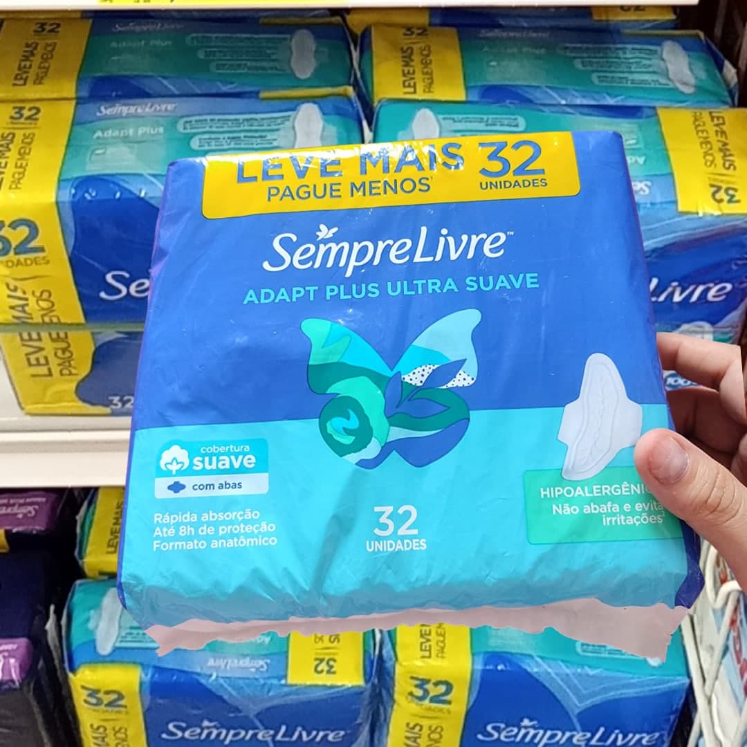 Absorvente Externo Adapt Plus com Abas, Sempre Livre, 32 Unidades na Amazon