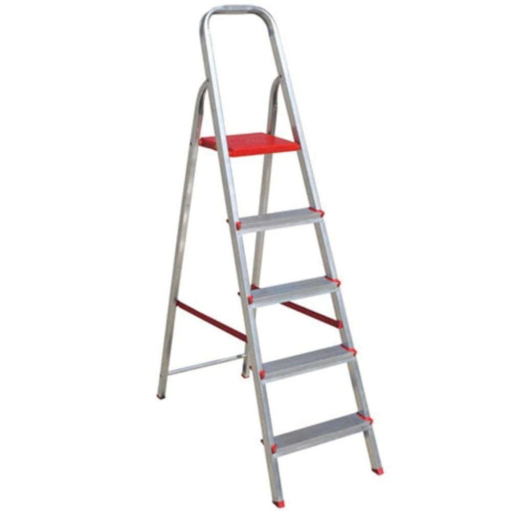 Escada de Alumínio Doméstica 5 Degraus Botafogo Alumínio na Casas Bahia