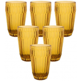 Jogo de Copos de Vidro Arrow Âmbar 345ml 6 Peças - Casambiente na Casas Bahia