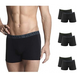 Kit Com 6 Cuecas Boxer De Cotton Casual Pretas - Polo Match na Amazon