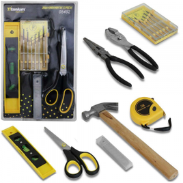 Jogo de Ferramentas Titanium 23 Peças em Aço Carbono Preto e Amarelo na Ponto