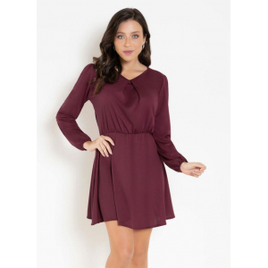 Vestido Manga Longa Bordô na Posthaus