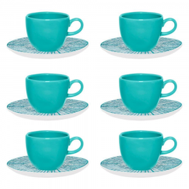 Conjunto de 6 Xícaras Grandes 220ml Com Pires Ryo Time na Casas Bahia