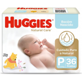 Fralda Huggies Natural Care Tam P - 36 Unidades na Amazon