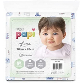 Fralda Papi Luxo Estampada 70cm X 70cm Papi Textil - 5 Unidades na Amazon