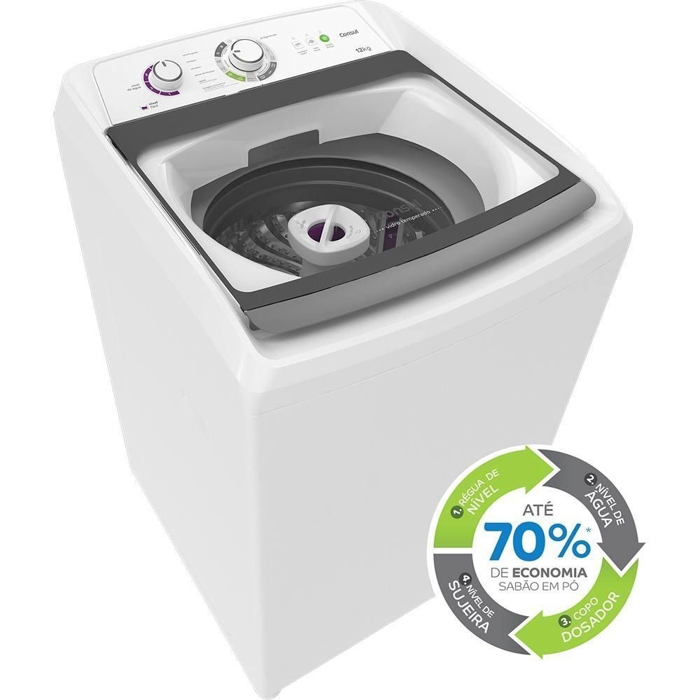Máquina de Lavar Consul 12Kg CWH12 com Ciclo Edredom Dual Dispenser Dosagem Extra Econômica – 220v na Sou Barato