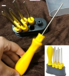 Tramontina 41110506 Jogo de Chaves de Fenda com Pontas Intercambiáveis, Conjunto de 6 Peças, Amarelo na Amazon