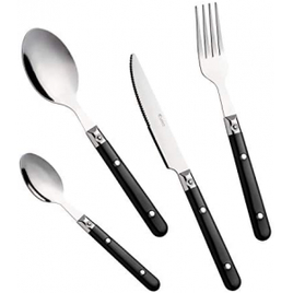 Conjunto de Talheres Rebite 16 Peças Preto Euro na Amazon