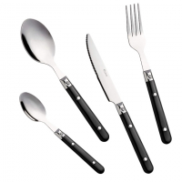Conjunto De Talheres, Rebite, 16 Peças, Preto, Euro na Amazon