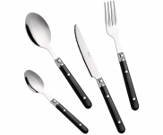 Conjunto de Talheres, Rebite, 16 peças, Preto, Euro na Amazon