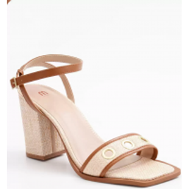 Sandália Salto Grosso Feminina Textura Marisa na Marisa