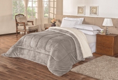 Coberdrom Sherpa Edredom Dupla Face Cobertor Manta Felpuda Liso Cama Casal Queen Cinza na Amazon