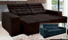 Sofá Retrátil Reclinável 3 Lugares Veludo Mônaco – JW Estofados na Magazine Luiza