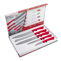 Conjunto De Facas 5 Peças, Colorstone Volcano, Vermelha, FAC5487, Euro Home na Amazon