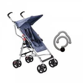 Carrinho De Passeio Infantil Pocket Multikids Azul + 2 Ganchos Clingo na Casas Bahia