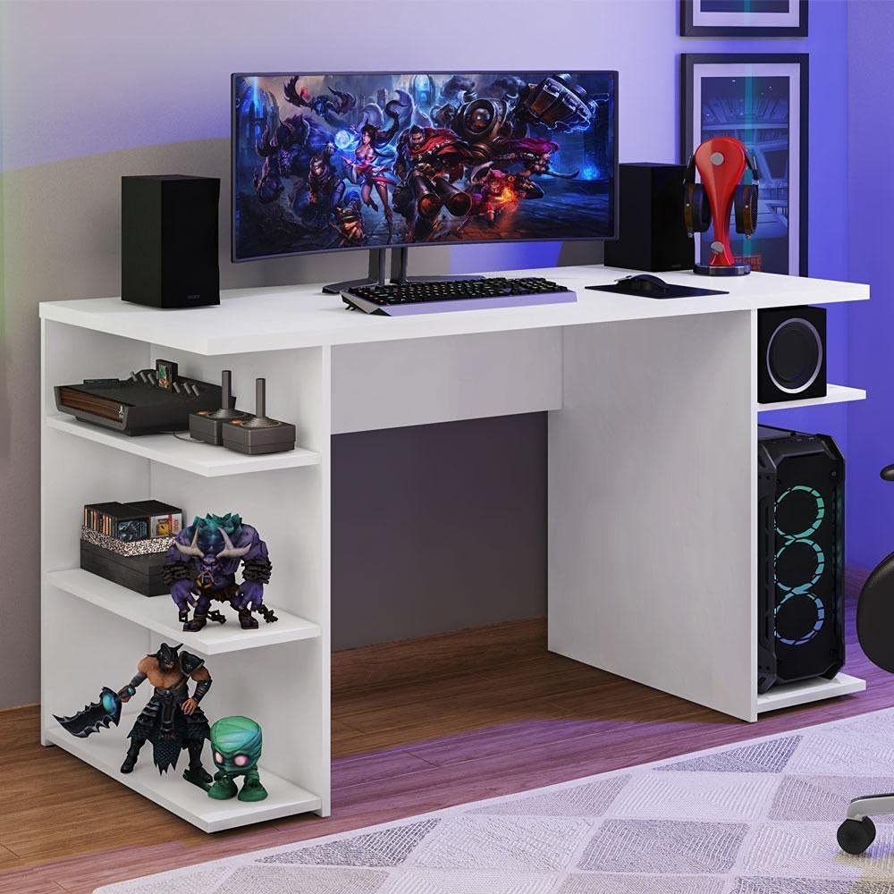 Mesa para Computador Gamer Escrivaninha 9409 Madesa – Branco na Amazon