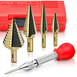 Conjunto de Brocas Escalonadas de Titânio Neiko 10169a com Perfurador Central Automático 5 Peças na Amazon