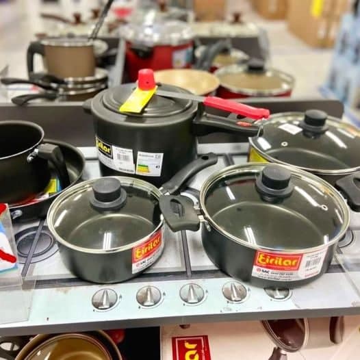 Jogo de Panelas Eirilar Antiaderente de Alumínio - Preto 6 Peças 1595 na Magazine Luiza