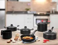 Jogo de Panelas Eirilar Antiaderente de Alumínio – Preto – 6 Peças na Magazine Luiza