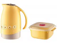 Bule de Chá e Café Térmico Amarelo com Pote 480ml – Sanremo Cuidar na Magazine Luiza