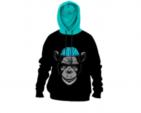 Moletom de frio Canguru Monkey Brain blusão Preto na Kanui