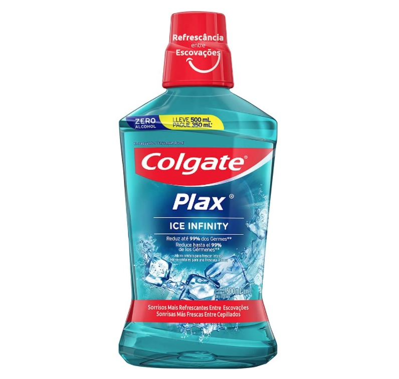 Enxaguante Bucal Colgate Plax Ice Infinity 500Ml Promo Leve 500Ml Pague 350Ml na Amazon