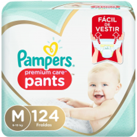 Fralda Pampers Pants Premium Care M - 124 Unidades na Amazon