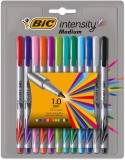 Caneta Hidrográfica BIC Intensity, Ponta Média de 1.0mm, 12 Cores Vibrantes, Blister na Amazon