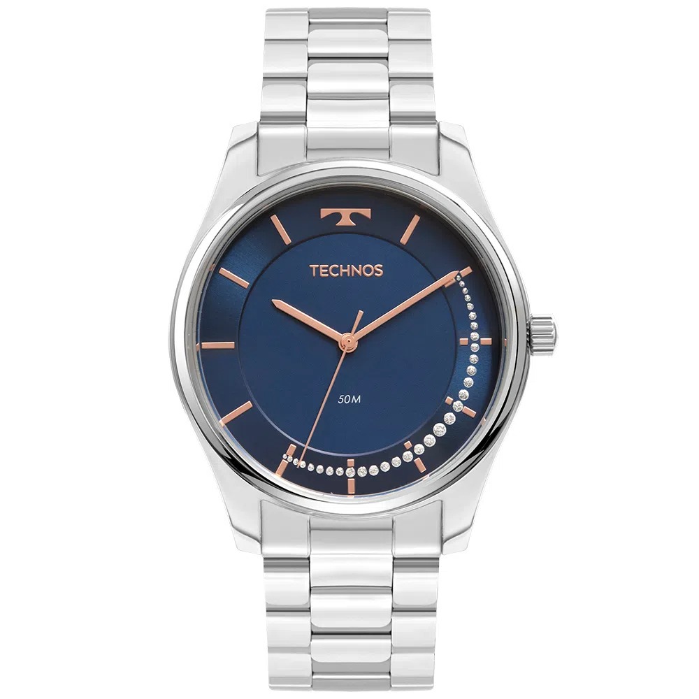 Relógio Technos Feminino Brilho Prata – 2036MPD/1A na Amazon