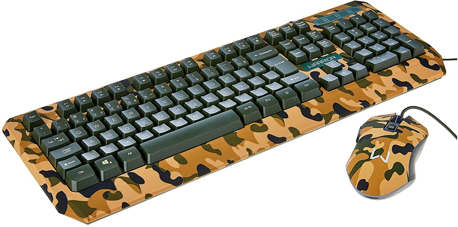 Kit Teclado e Mouse Gamer Multilaser Warrior Kyler, LED Branco – TC249 na Amazon