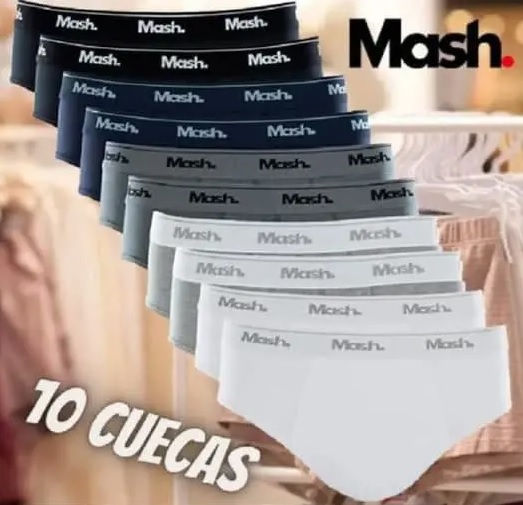 Kit 10 Cuecas Slip Algodão, Mash, Masculino na Amazon