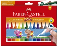 Canetinha Hidrográfica, Faber-Castell, Jumbo, 15.0212J, 12 Cores na Amazon