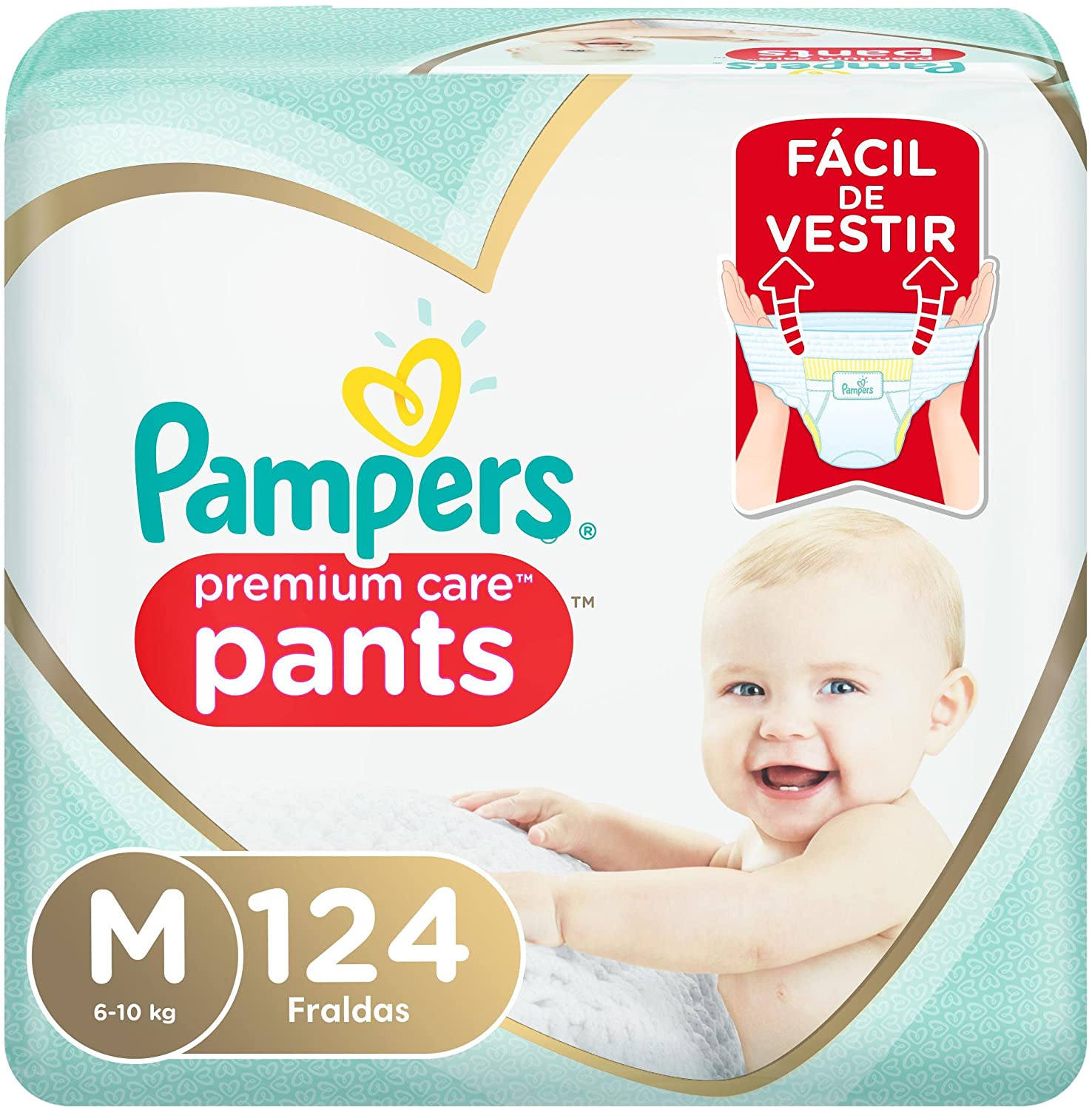 Fralda Pampers Pants Premium Care M – 124 fraldas na Amazon