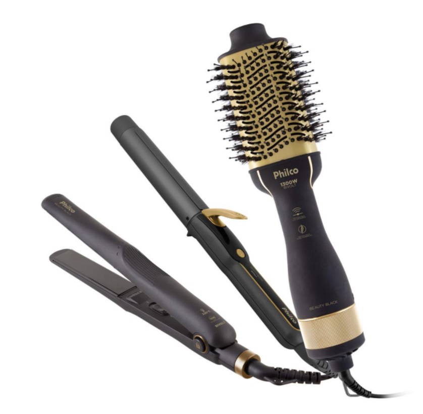 Kit Philco PKT3200 Prancha, Escova e Cacheador Biv na Amazon