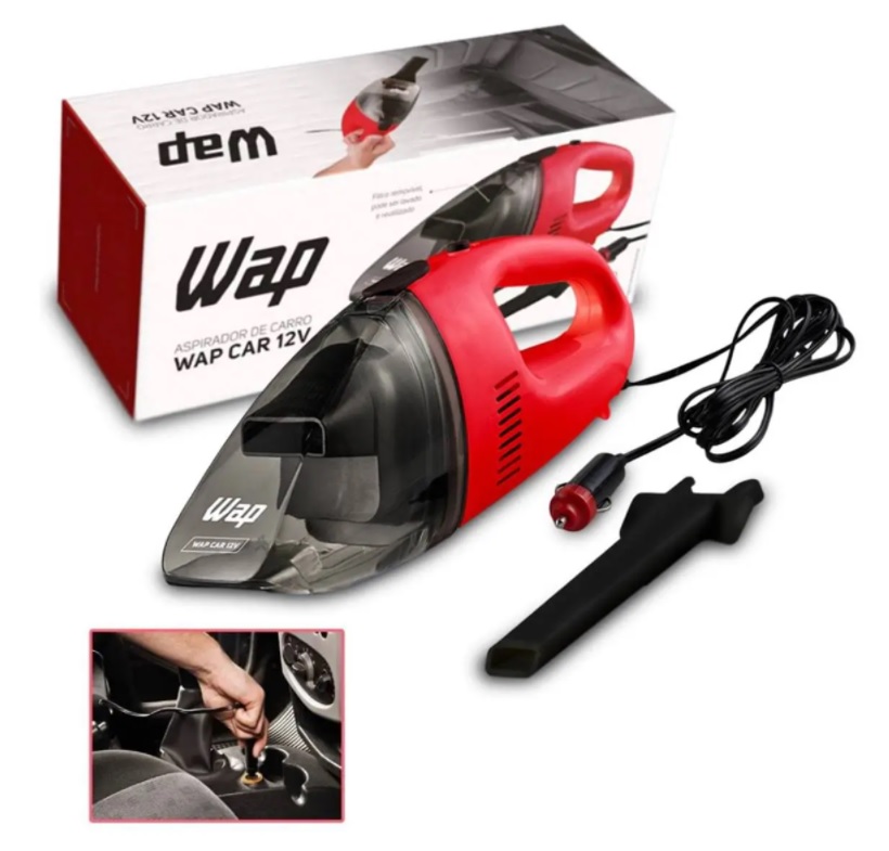 Aspirador de Pó Portátil para Carros 500ml 60W WAP CAR 12V na Amazon
