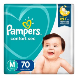 Fralda Pampers Confort Sec M com 70 Unidades na Droga Raia
