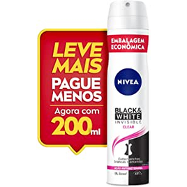 3 Unidades Desodorante Antitranspirante Aerosol Invisible Black & White Feminino Nivea - 200ml cada na Amazon