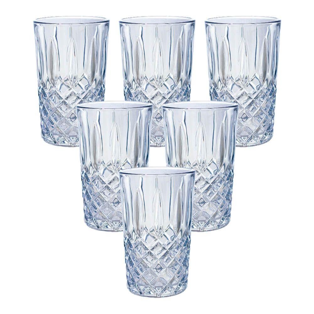 Jogo de Copos de Vidro Lumini Azul Espelhado 380ml – Casambiente na Casas Bahia