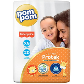 Fralda Pom Pom Derma Protek Jumbo Tam XG - 20 Unidades na Shopee