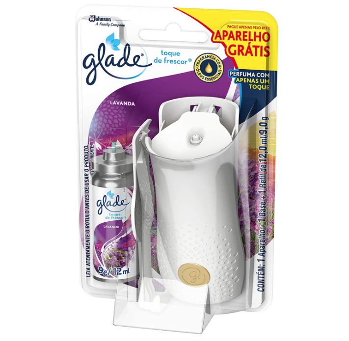 Desodorizador Glade Toque de Frescor Aparelho + Refil Lavanda Oferta 12ml na Amazon