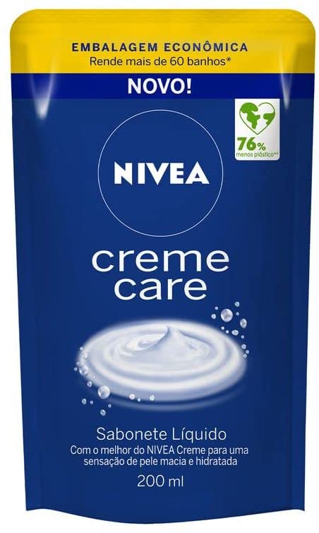4 Unidades – NIVEA Sabonete Líquido Refil Creme Care 200ml na Amazon