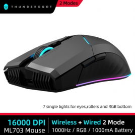 Mouse Gamer Sem Fio Thunderobot Ml703 2.4G 16000 DPI 1000mah Recarregável na Aliexpress