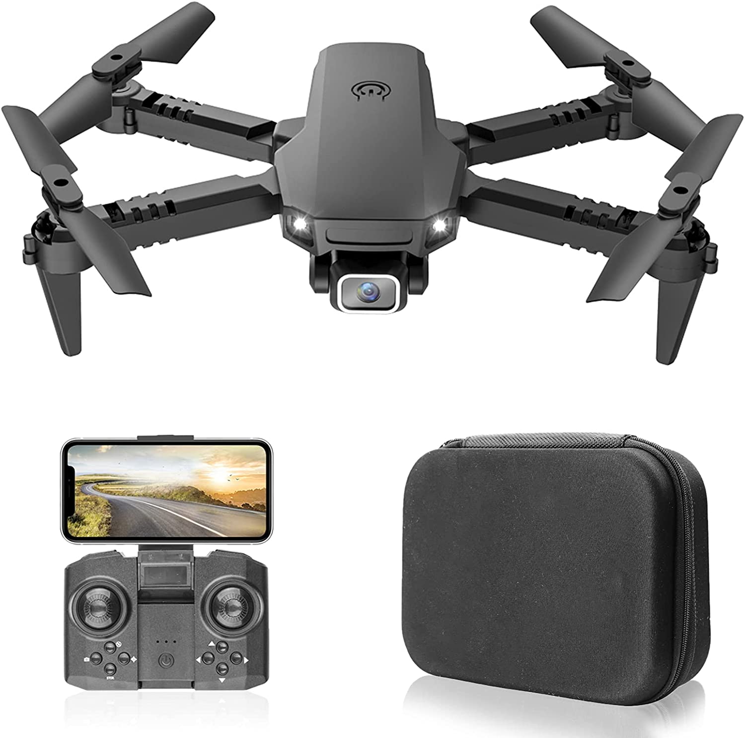 Tomshin X1 RC Drone com Câmera 4K Dual Camera WiFi FPV Mini Quadcopter dobrável com Função Trajetória Voo Modo sem Cabeça Voo 3D com Bolsa de Armazen na Amazon