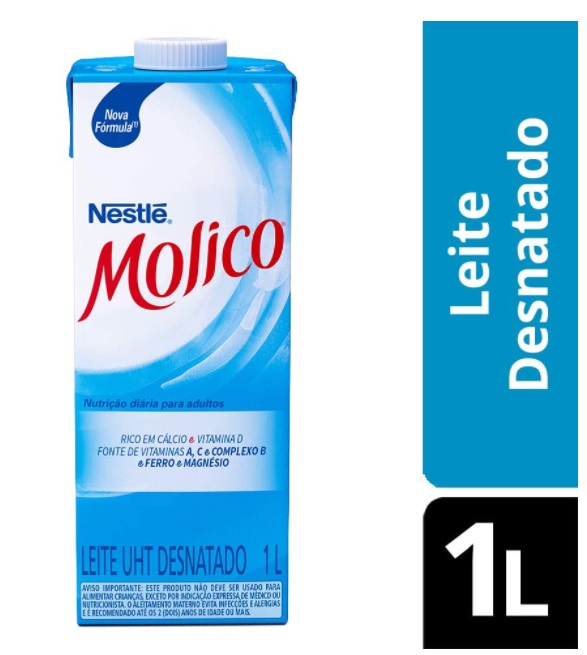 LEITE DESNATADO MOLICO 1L na Amazon