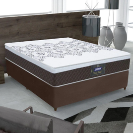 Cama Box Casal Colchão Molas Ensacadas com Euro IN New York Marrom / Branco 138x188x66cm na Casas Bahia