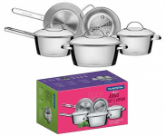 Jogo de Panelas com Fundo Triplo 5 Peça Tramontina Inox na Amazon