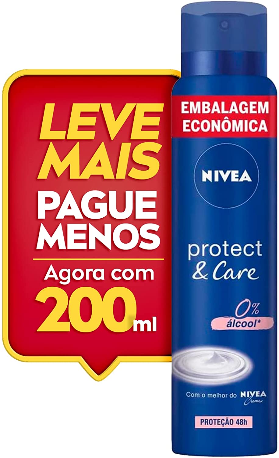 3 Unidades – Desodorante Antitranspirante Aerosol Protect & Care Nivea – 200ml na Amazon